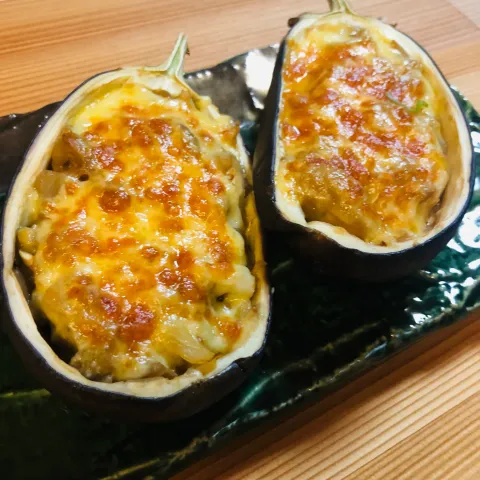 「タケヤ 名人のみそ 500g」を使ってみたSnapdishの料理・レシピ写真:米茄子のネギ味噌グラタン