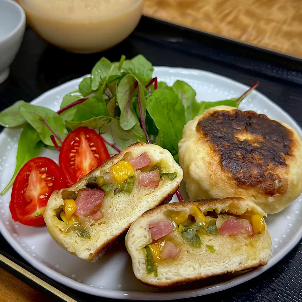 Snapdishの料理写真:スイーツポテトさんの料理 とうもろこしnoお焼き|くまちゃんさん