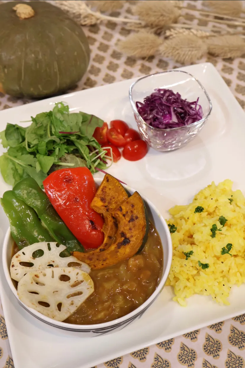 かおるさんの料理 ココナッツカレーとレモンライス🍋|めいめいさん