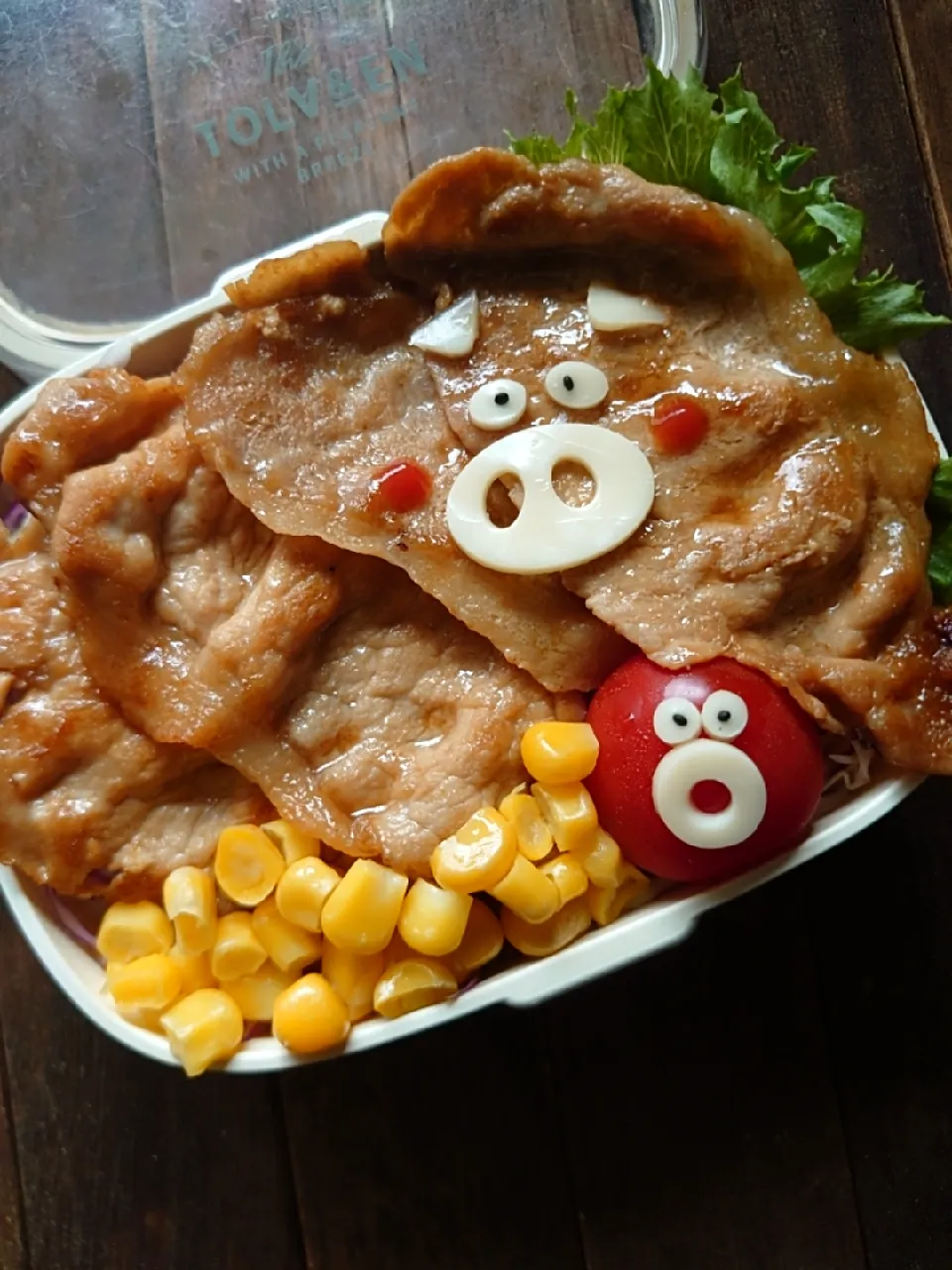 漢の…次女用🍱白飯がススム豚の生姜焼き弁当|ᵏᵒᵘさん