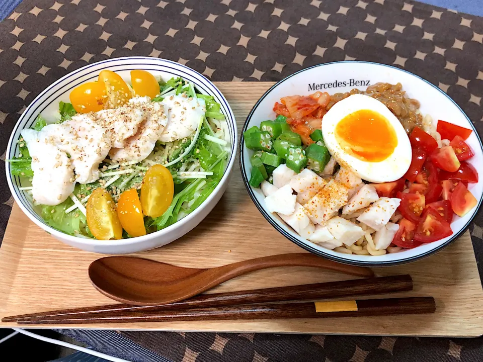 Snapdishの料理写真:冷やしラーメン２種|はっぱさん