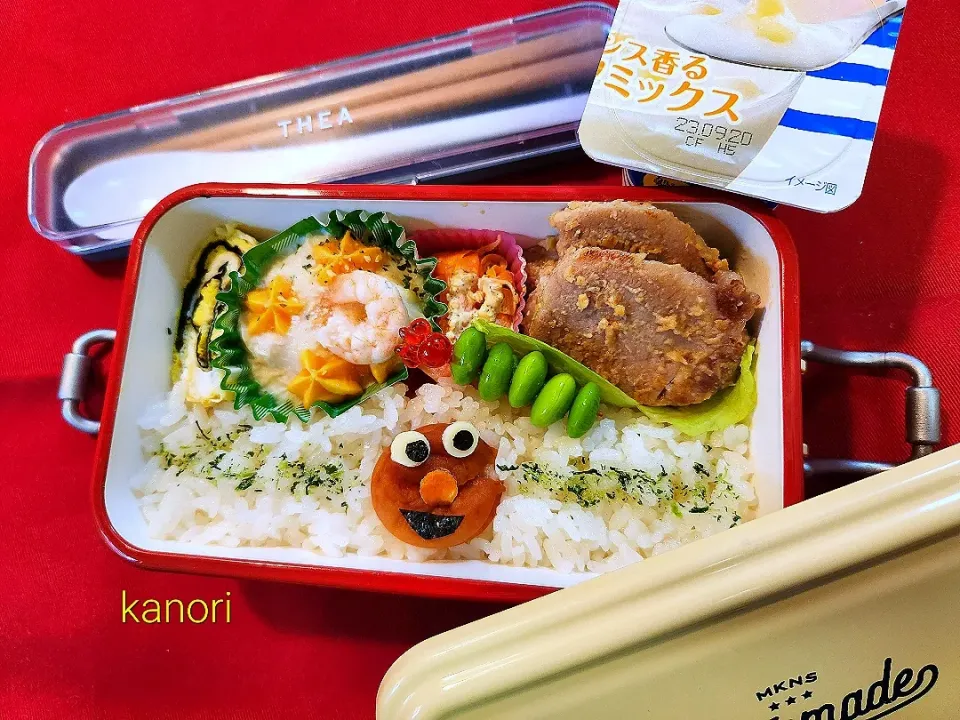 Snapdishの料理写真:JK 弁当７２～日の丸エルモ🇯🇵|かのりさん