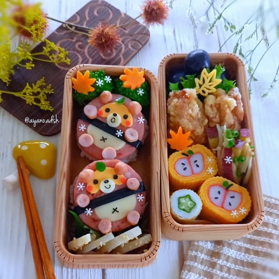 🍂🍁🌾まんまるタヌキさん
ソーセージおにぎり弁当☺️|ayano.adshさん