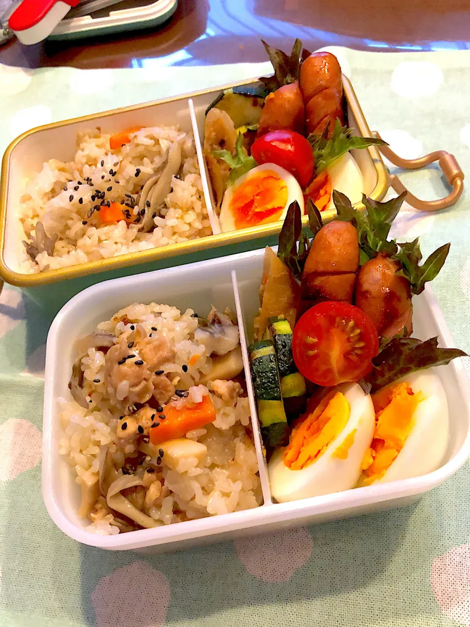 Snapdishの料理写真:2023.9.7  ＊今日のお弁当＊きのこの炊き込みご飯♬*°|rinrin*mama*さん