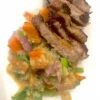 The Menu's dish Sirloin Skirt Steak with Sweet Potato Salad|Good Foodさん