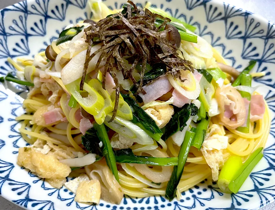 冷蔵庫の残り物で和風パスタ|Yanさん