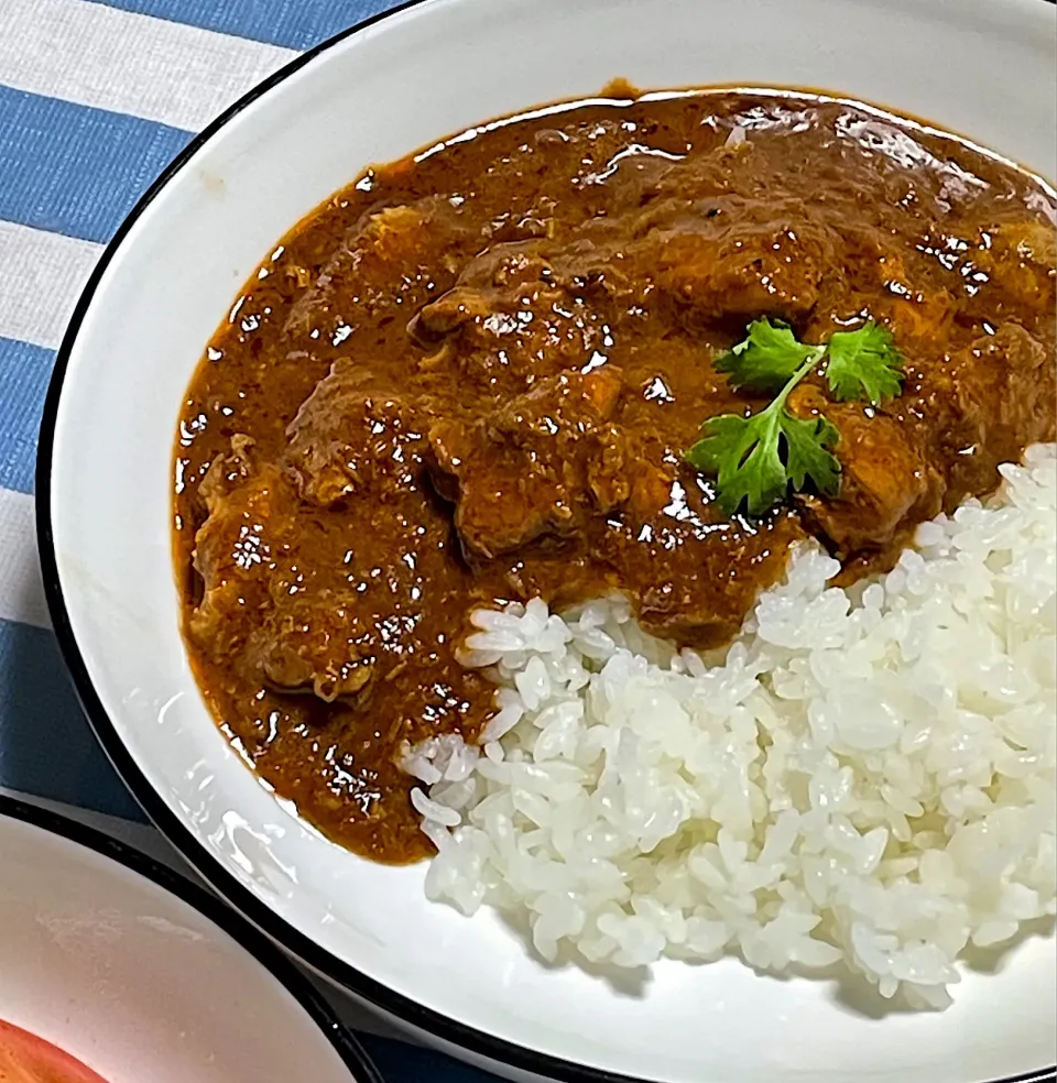 MUJI レトルトカレー/ペッパーチキンフライ アレンジ|カピバラおやじさん