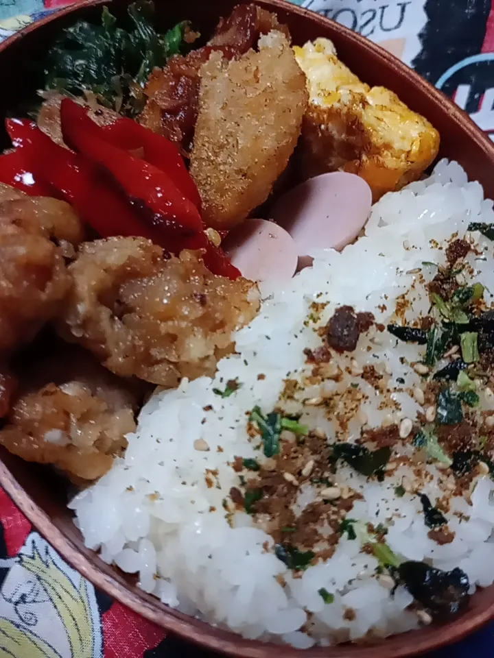 Snapdishの料理写真:高校生男子曲げわっぱ弁当|JUNさん