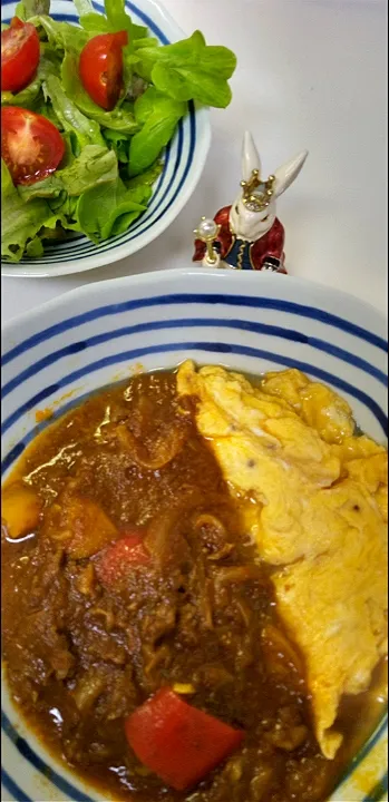 '23．9/8
今夜はオムカレー😋|たえさん