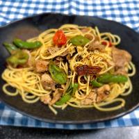 ピーマンの小悪魔パスタ