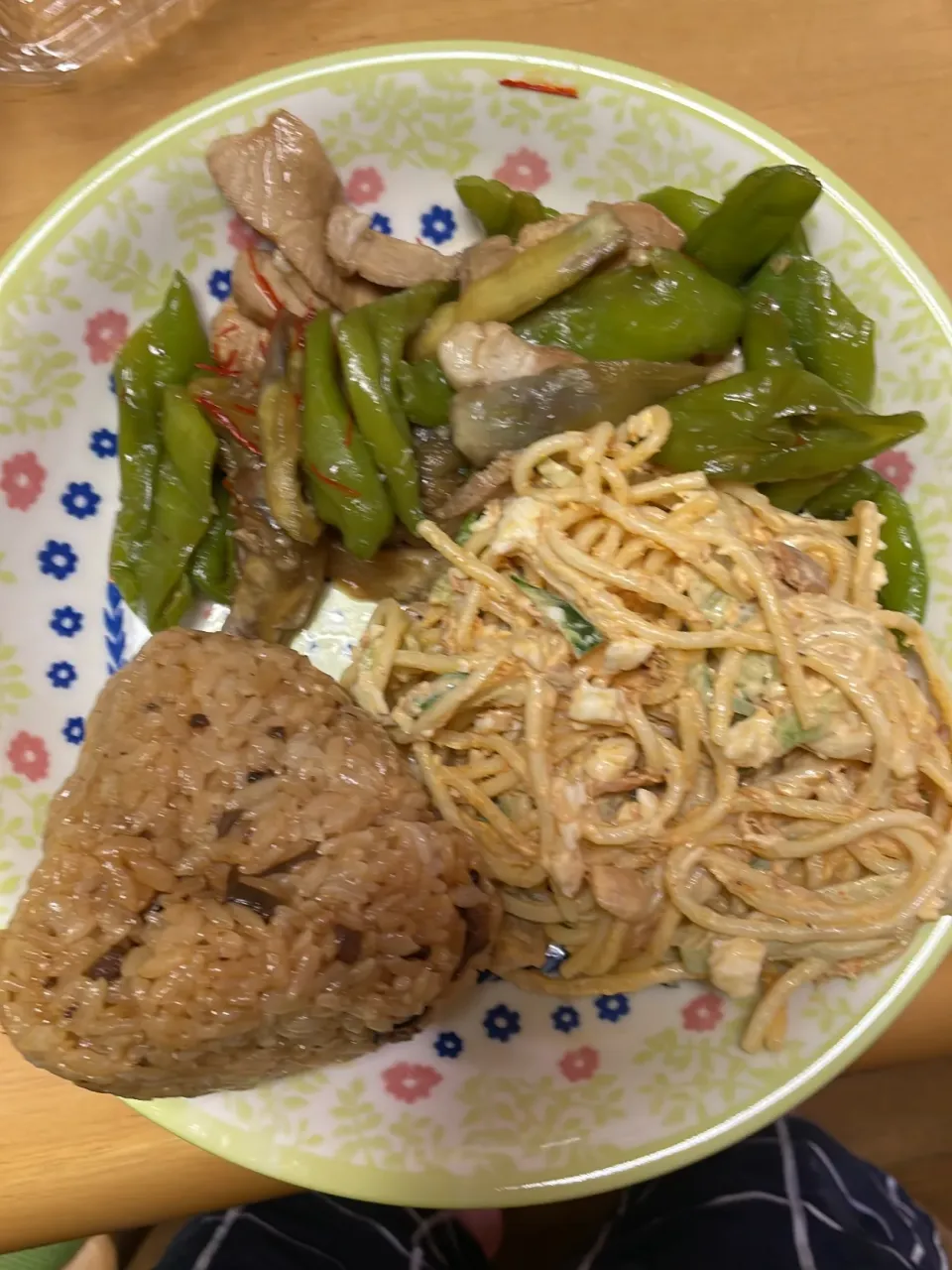 中華おこわ、青唐辛子の炊いたん、スパサラ|なつパパさん