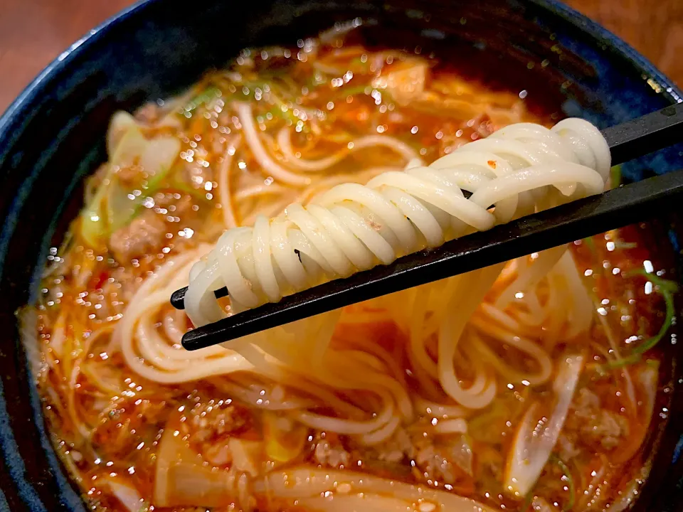 旨辛肉味噌ねぎ温めん|半田手延べそうめんの店 阿波や壱兆さん