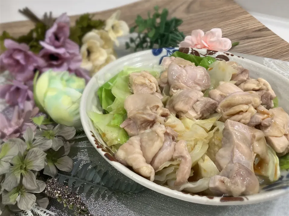 キャベツと鶏肉レンチンポン酢|まっさんさん