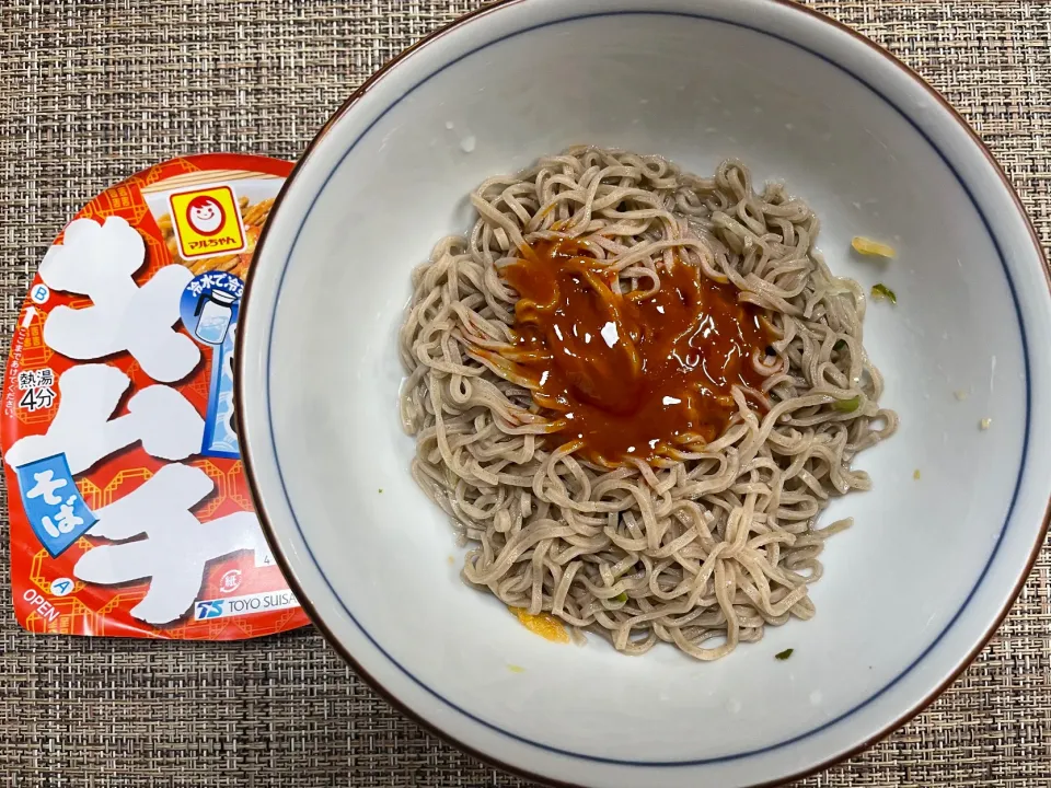 朝そば🍜マルちゃん冷しキムチそば|kudoさん