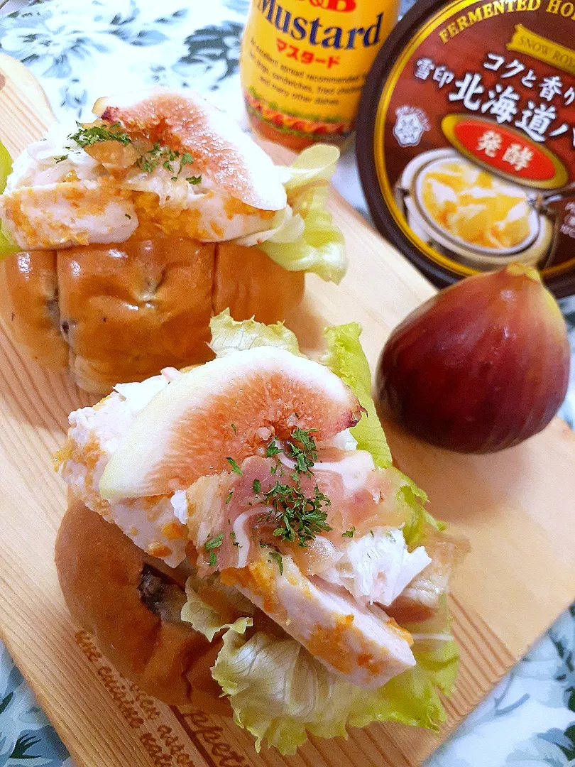 Snapdishの料理写真:@きなこさんの料理 🔷レンジde糀甘酒と自家製🍊塩みかんチキンサンド🥪🔷|@きなこさん