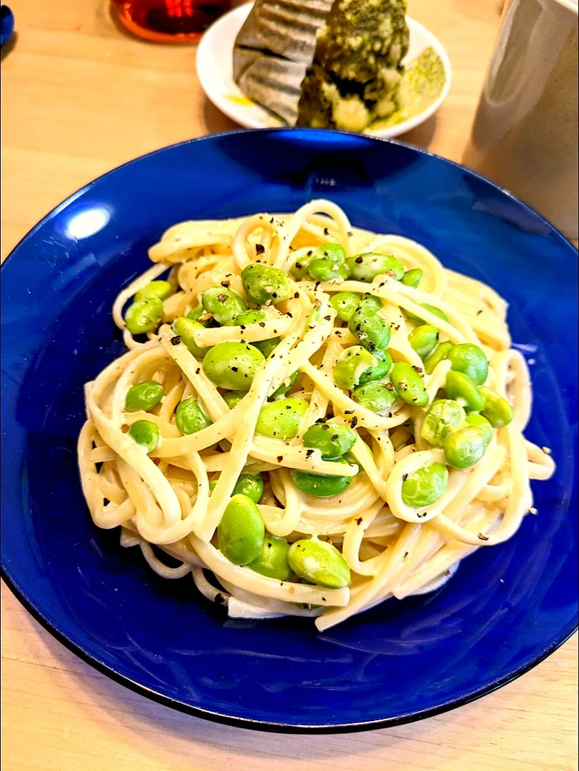 Snapdishの料理写真:夏にピッタリ！レモンクリームパスタ🍋|M子⁽⁽ ◟(∗ ˊωˋ ∗)◞ ⁾⁾さん