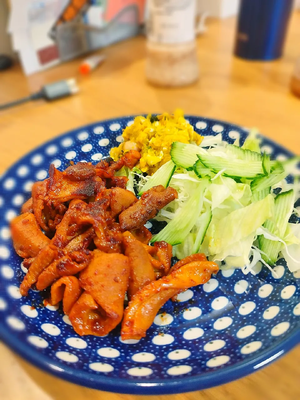 Snapdishの料理写真:ホルモン味噌焼き
かぼちゃサラダ|くまさんさん