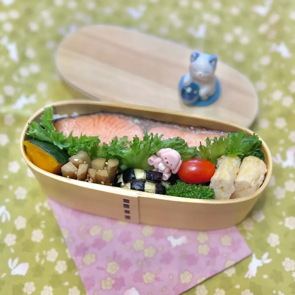 鮭の塩麹漬けグリル☘️の💙ちゃんお弁当　9/12火|sweet homeさん