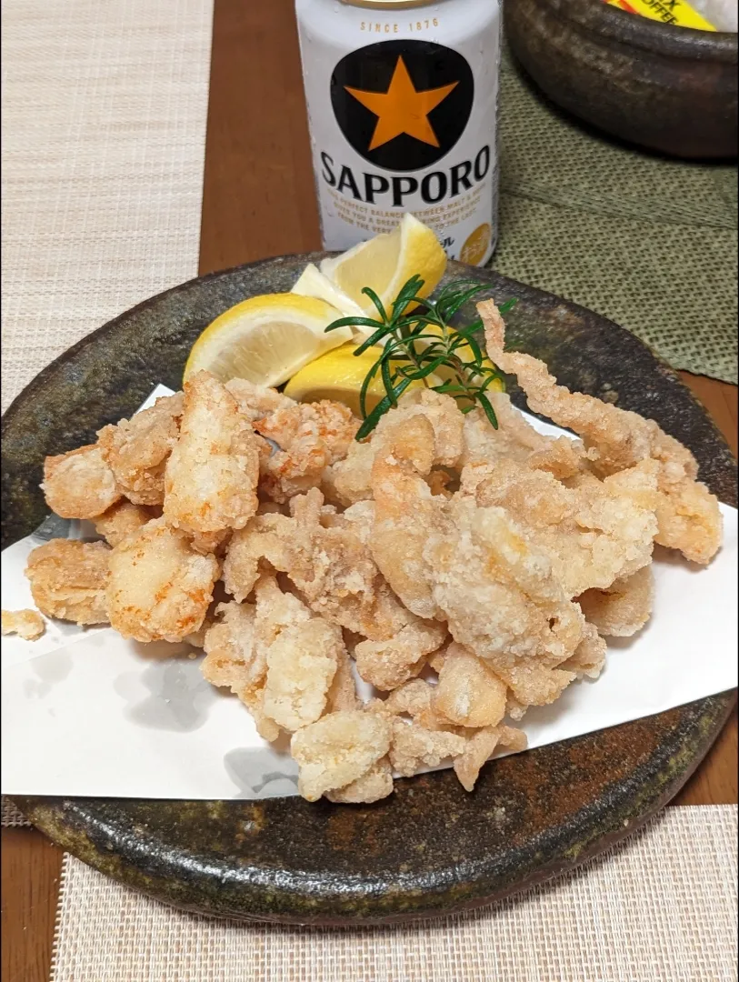 Snapdishの料理写真:鶏皮&ヤゲン軟骨唐揚げ🍻|miyuki🌱さん