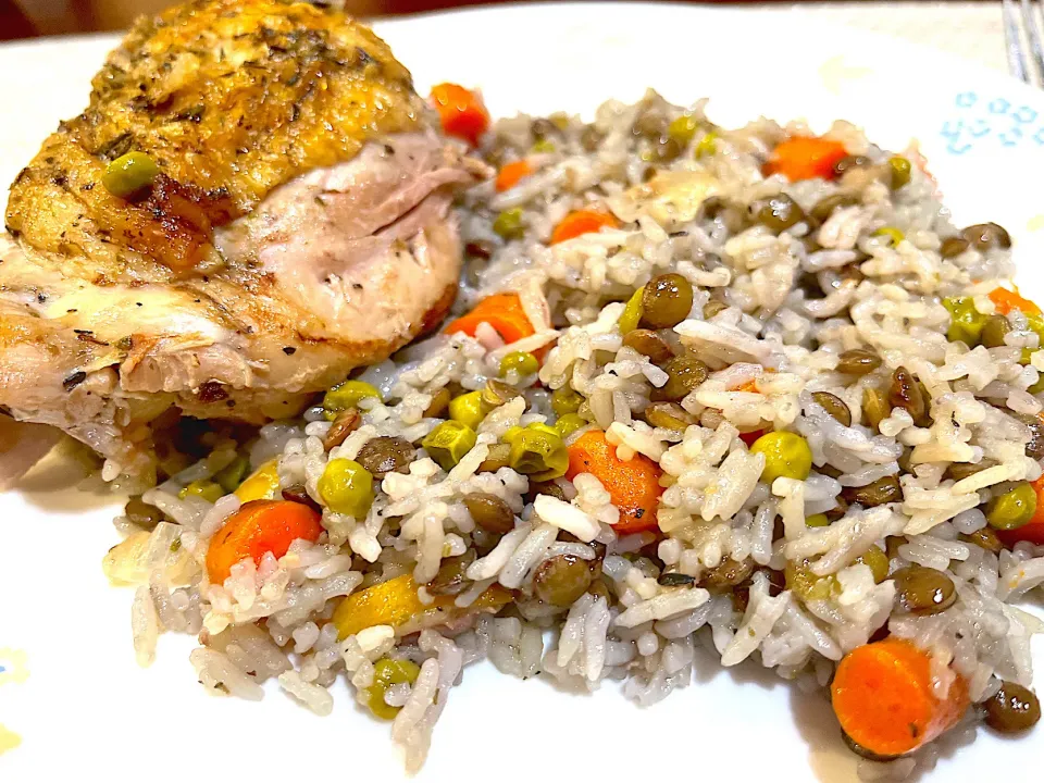 Lemon chicken, rice and lentils|Laki Maikaʻiさん