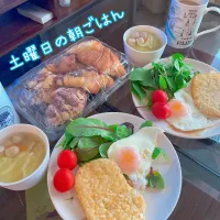 Snapdishの料理写真:土曜日の朝ごはん🥐クロワッサン|emahaさん