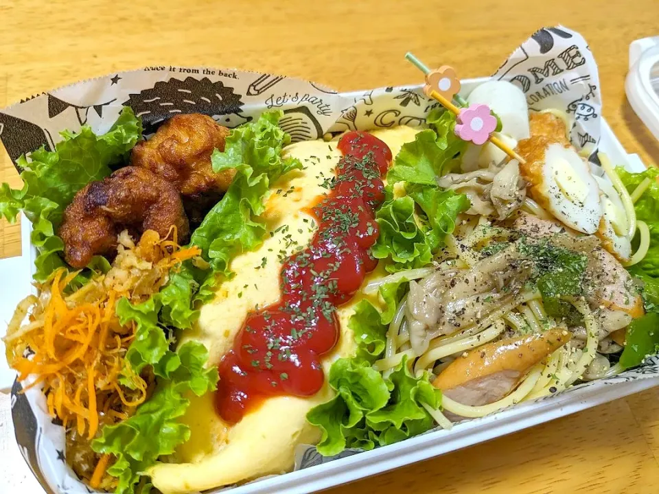 オムパスタ弁当|きなこもちさん