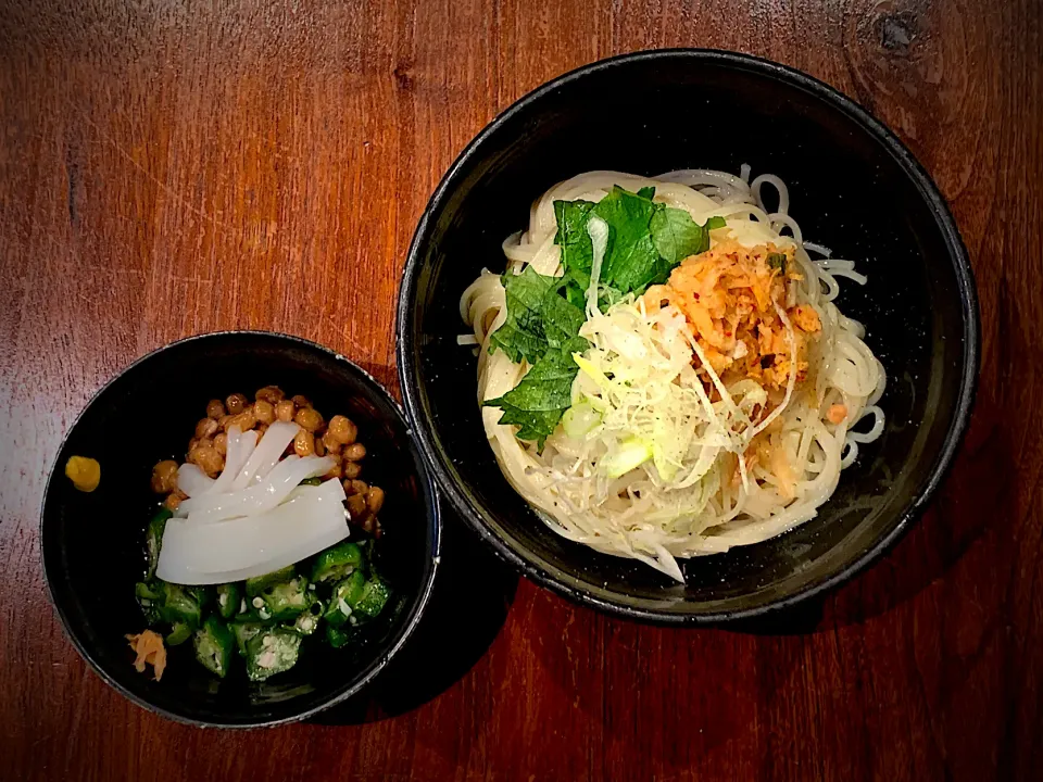 贅沢イカ納豆まぜめん|半田手延べそうめんの店 阿波や壱兆さん