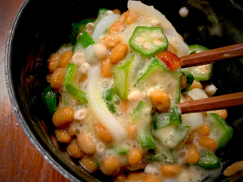 贅沢イカ納豆まぜめん|半田手延べそうめんの店 阿波や壱兆さん