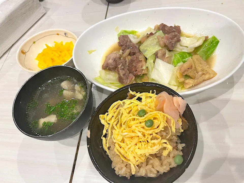 一鶴風鶏飯　鶏スープ　親鳥炒め|いくさん