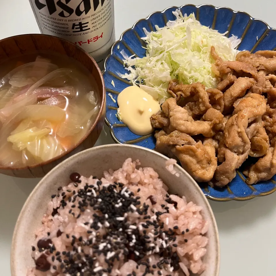 すぐできチャーシュー・赤飯・スープ|ぞぅありさん