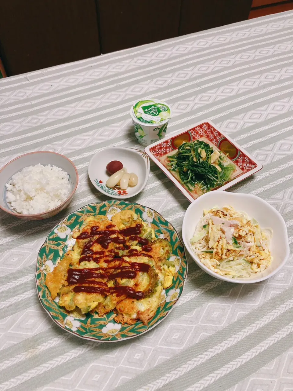 grandmaの晩ごはん☆ 今夜はゴーヤのピカタ…春雨のサラダ…水菜のアッサリ煮…水菜は初物やから頂きます|kaoriさん