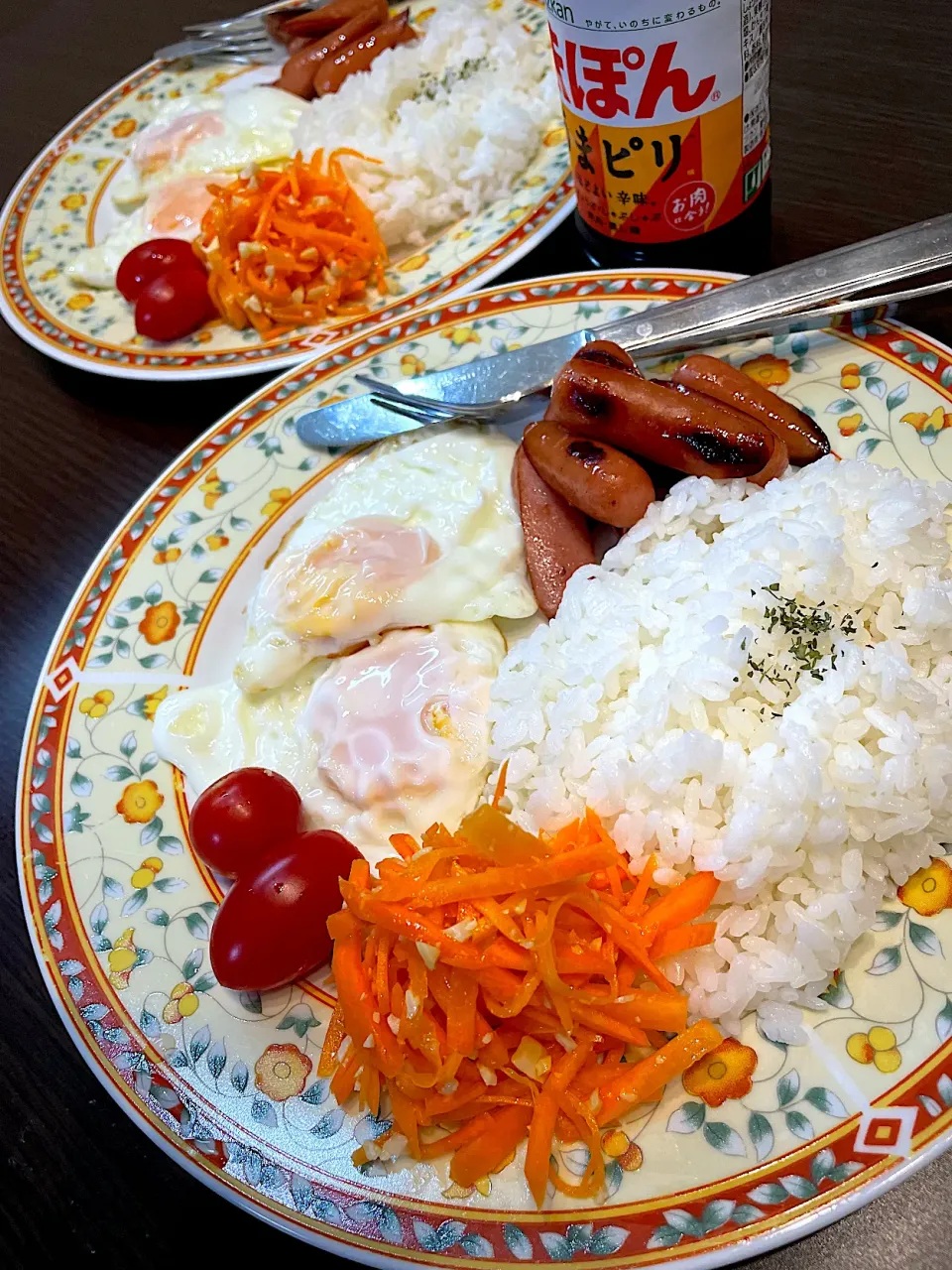 時間がなかったので簡単に…フライドエッグプレート🥚|うららさん