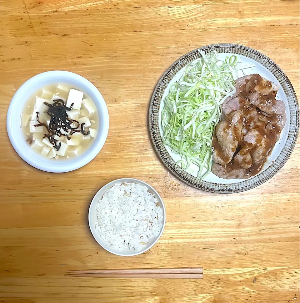 生姜焼きとあんかけ豆腐|こうへいさん