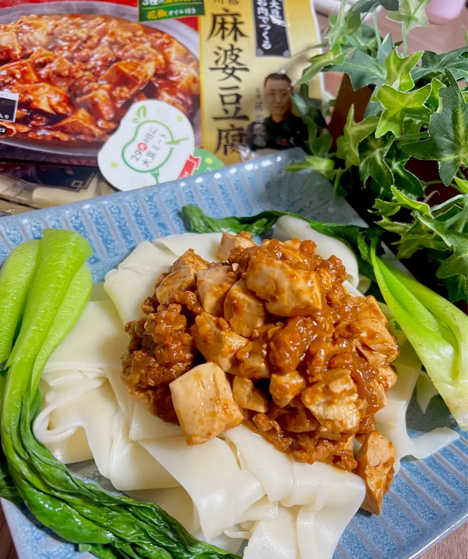 大豆のお肉で作る、四川式麻婆豆腐のビャンビャン麺🌶️|🌺🌺Foodie🌺🌺さん