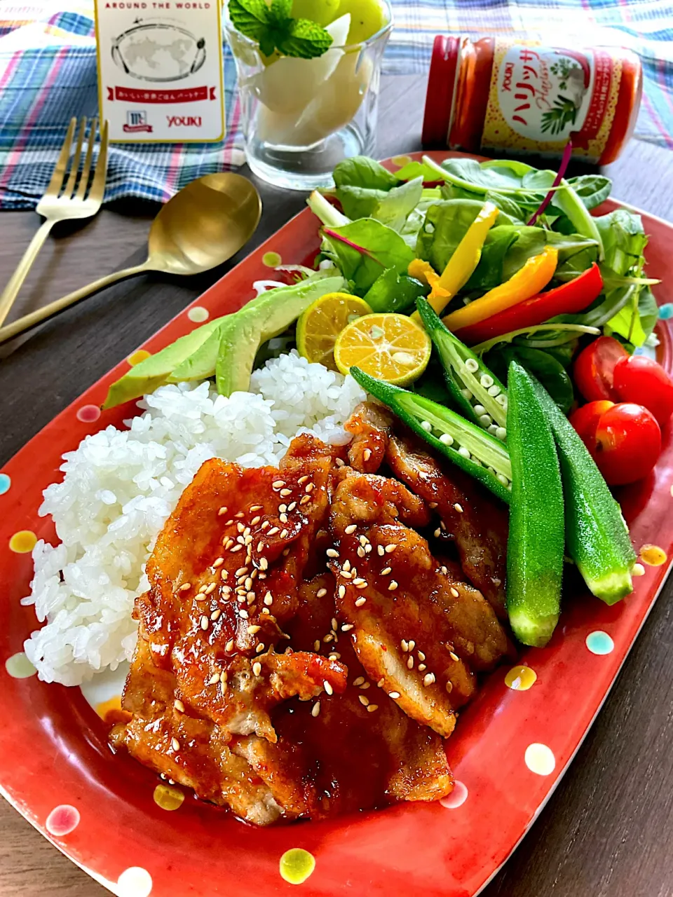 Snapdishの料理写真:ハリッサdeワンプレート焼肉丼|スイーツポテトさん