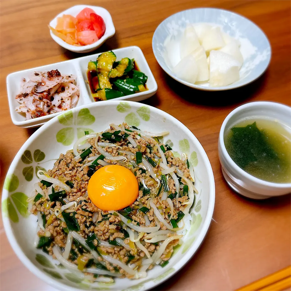 ひき肉とニラのあんかけ丼|teritamagoさん