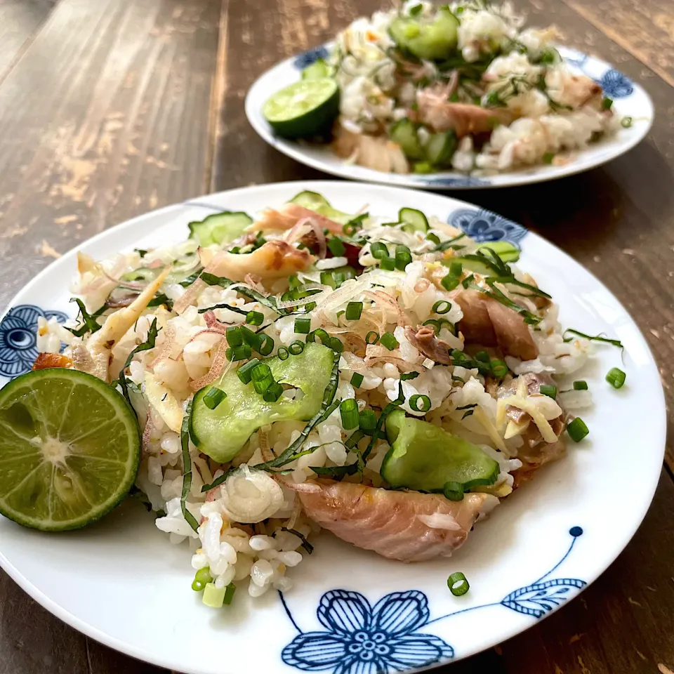 鯵の干物と夏の香味野菜でさっぱりちらし|七海さん