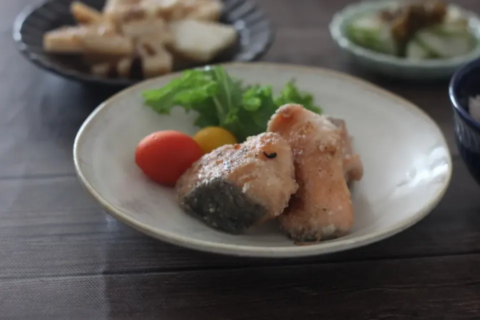 秋鮭のいしり魚醤竜田焼き|ちいさなしあわせキッチンさん