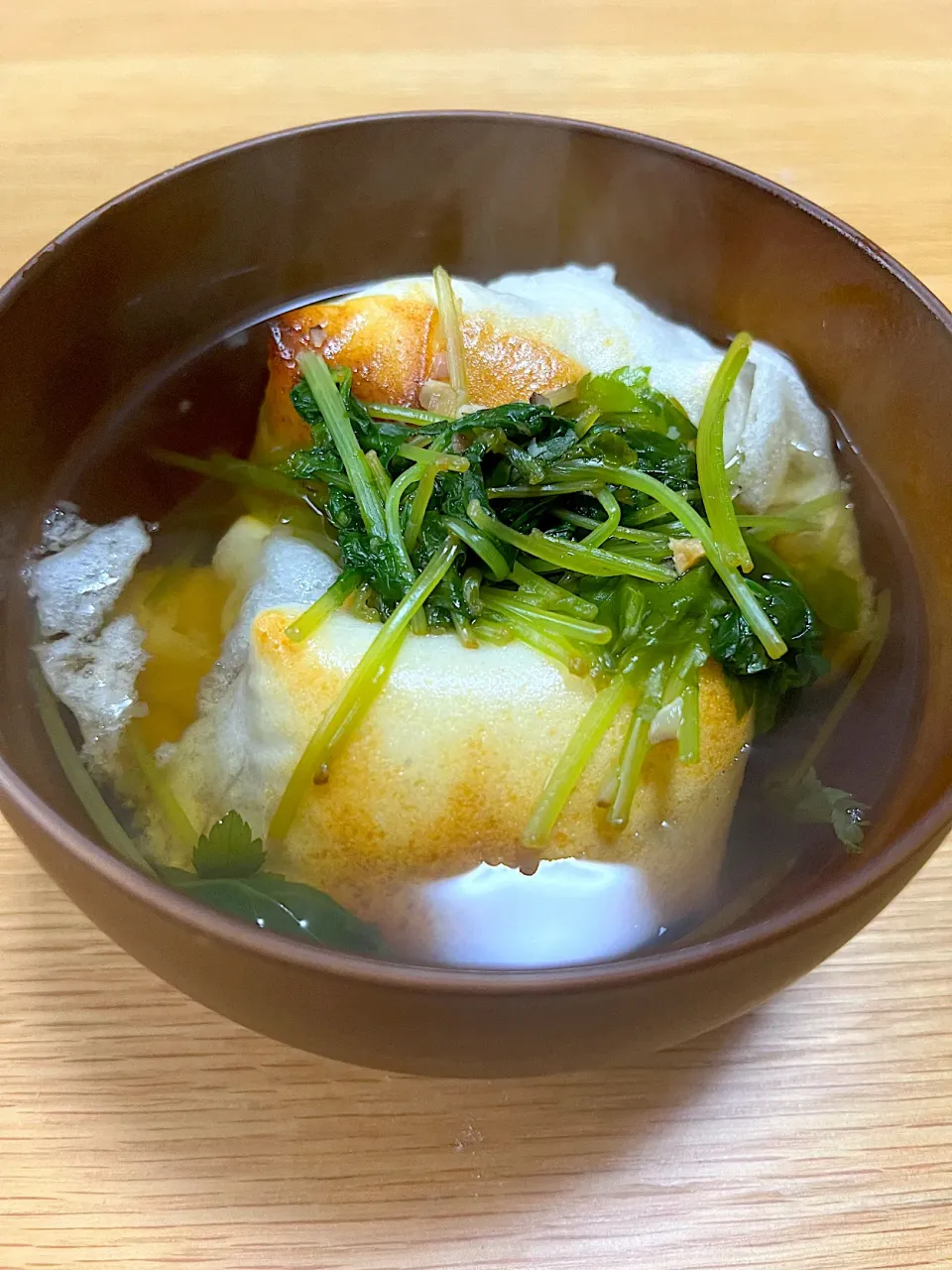 今日の朝ごはん~三つ葉たっぷり焼き餅入りお吸い物~|ゆかｕさん