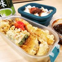 本日の手作り弁当は、残り天婦羅弁当です