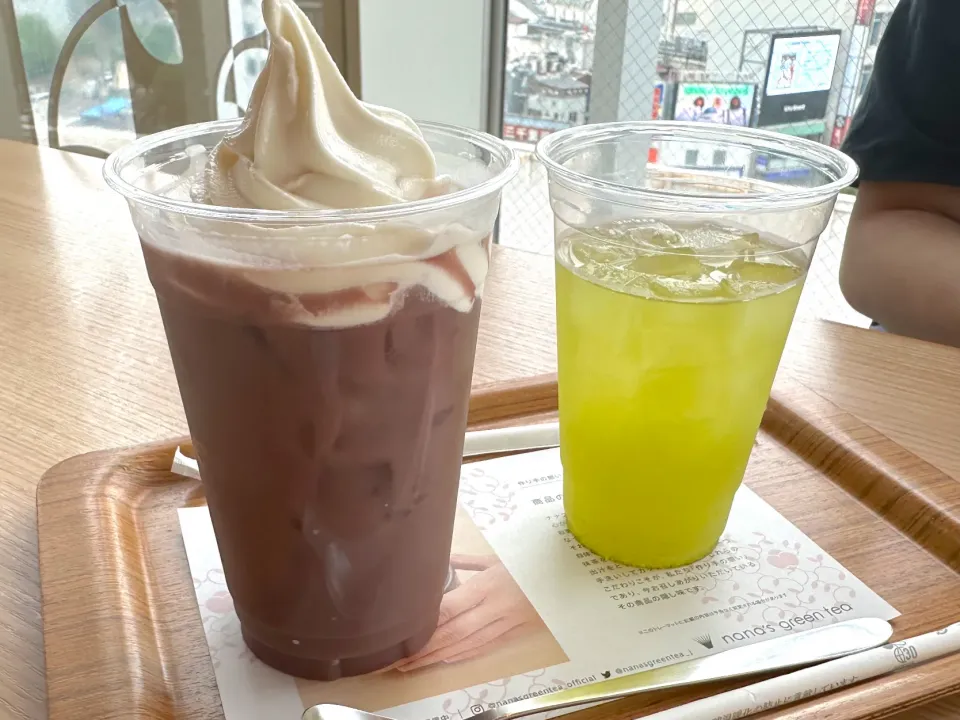 Snapdishの料理写真:アイスしるこ&水出し緑茶|女神さん