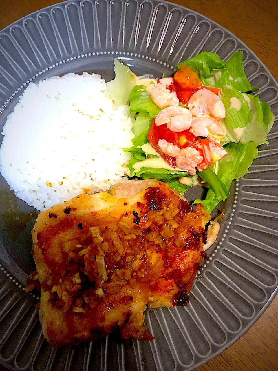 ワンプレートご飯　ディアボラ風チキン　小エビのサラダ|ｙａｋｋｏさん