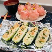 「ゴーヤのシーチキンマヨ詰めチーズ焼き」