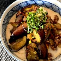 麻婆茄子のせ麺🍆