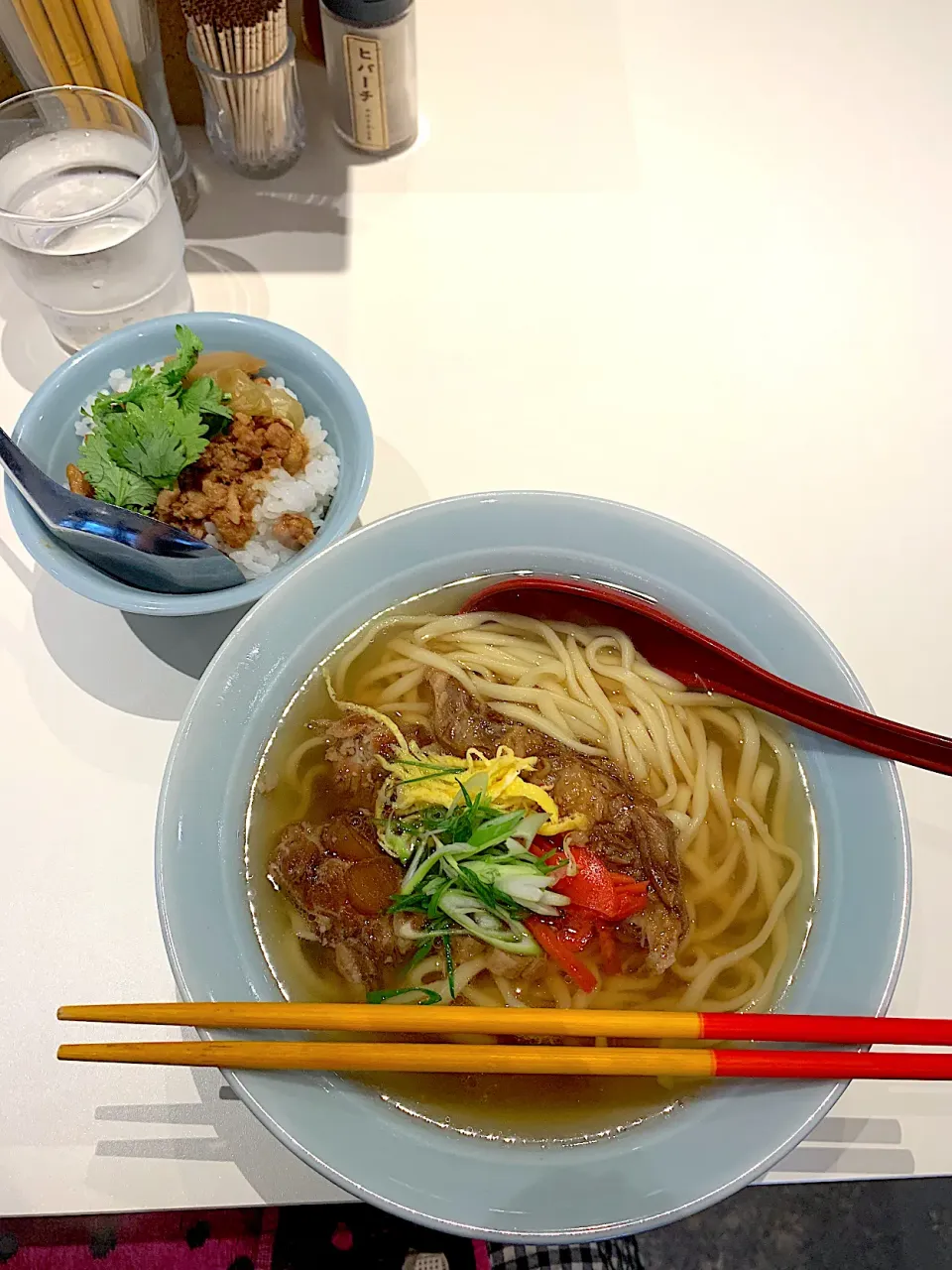 沖縄ソーキそば＋沖縄ルーロー飯（小）|みゃ〜・はつさん