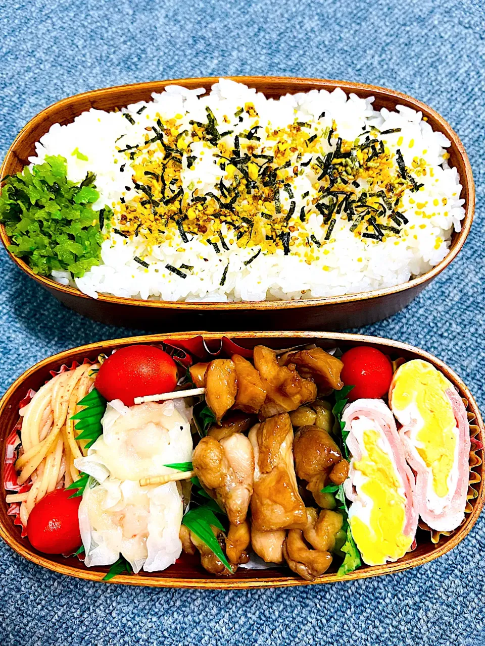 Snapdishの料理写真:手作りミニ焼鳥弁当🍱|みえさん