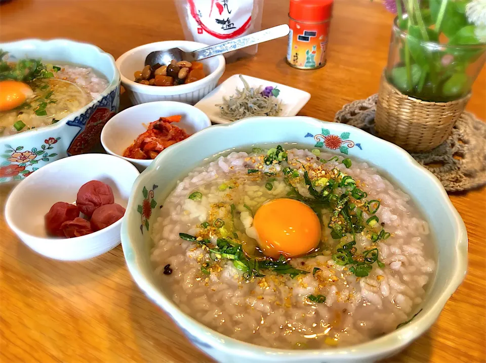 お粥　トッピング色々|じゅんさんさん