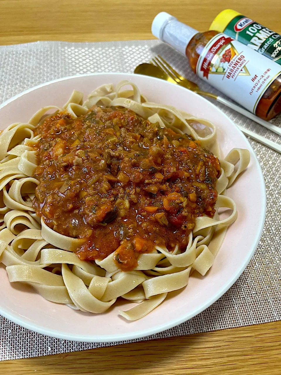 Snapdishの料理写真:今日のお昼ごはん~ミートパスタ~|ゆかｕさん