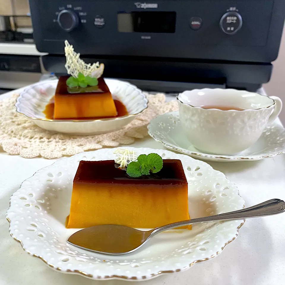 ばろんさんの料理 今日のおやつ💗EVERINOでかぼちゃプリン🎃✨|sakurakoさん