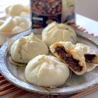 手作りの皮de四川式麻婆茄子まん